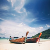 Beach boat watercraft outdoors. AI generated Image by rawpixel.