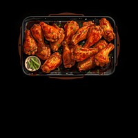 digital paint of a bbq, chicken wing.  