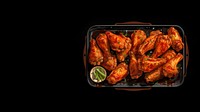 digital paint of a bbq, chicken wing.  