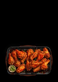 digital paint of a bbq, chicken wing.  