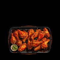 digital paint of a bbq, chicken wing.  