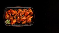 digital paint of a bbq, chicken wing.  