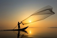 Fisherman boat outdoors vehicle. 