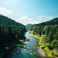 Forest river outdoors nature. AI generated Image by rawpixel.