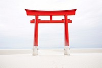 Japanese torii gate red spirituality architecture. 