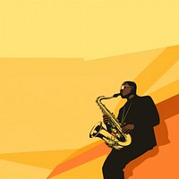 Aesthetic illustration of a black people playing saxophone.  