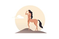 Animal mammal horse illustrated. AI generated Image by rawpixel.