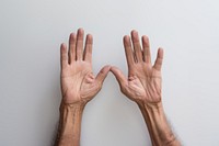 Senior hands finger gesturing touching. AI generated Image by rawpixel.