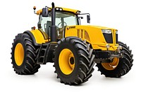 Big agricultural tractor bulldozer vehicle white background.