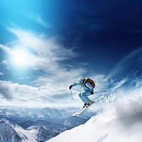 Skiing sports recreation outdoors. 