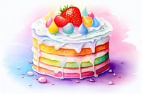 Rainbow Cake cake strawberry dessert. 