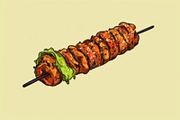 Kebab sketch food arrosticini. 