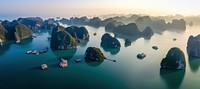 Vietnam halong bay landscape panoramic outdoors. 