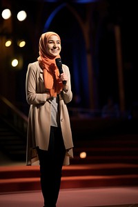 Muslim woman, public speaking. 