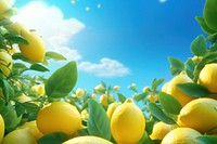 3d illustration of lemon,full background, low detail, 3d cartoon style. AI generated Image by rawpixel. 