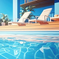 3d illustration of Swimming pool lap, background, low detail, 3d cartoon style.  