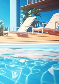 3d illustration of Swimming pool lap, background, low detail, 3d cartoon style.  