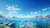 3d rendering of ocean with clear water. AI generated Image by rawpixel.