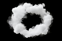 Cloud puff circle white black black background. AI generated Image by rawpixel.