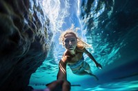 Underwater sports ocean recreation. AI generated Image by rawpixel.