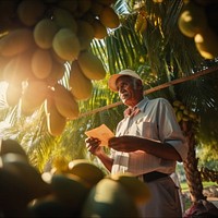 Adult agriculture sunlight standing.  