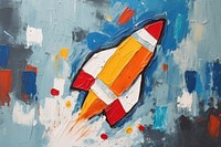 Rocket art painting backgrounds.