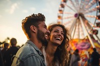 Ferris wheel laughing festival adult. AI generated Image by rawpixel.