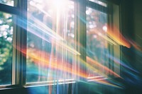 Refraction flare light rainbow window. 