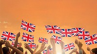 Union Jack orange background