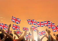 Union Jack orange background