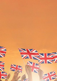 Union Jack orange background