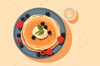 Pancake breakfast food meal dish. AI generated Image by rawpixel.