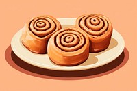 Cinnamon rolls dessert spiral plate. 