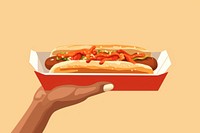 Hot dog ketchup holding food hand. AI generated Image by rawpixel.