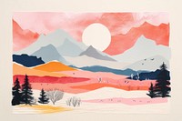 Mountain outdoors painting nature. AI generated Image by rawpixel.