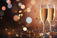 Glass champagne confetti drink. AI generated Image by rawpixel.