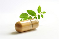 Herb capsule herbs plant white background. AI generated Image by rawpixel.