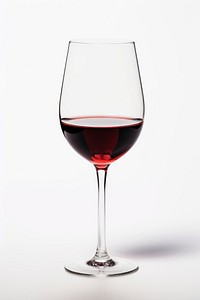 Wine glass drink red white background. 