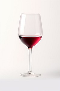 Wine glass drink red white background. 