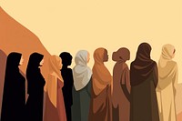 Diverse muslim people adult art togetherness. AI generated Image by rawpixel.