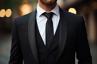 Suit tuxedo black tie. 