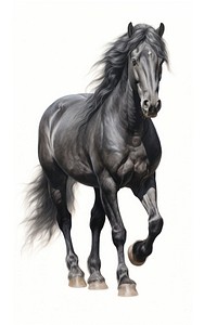 Black horse stallion drawing animal. 