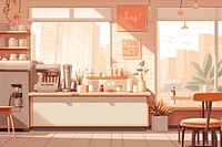 Coffee shop restaurant cafeteria furniture. AI generated Image by rawpixel.