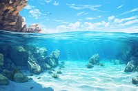 Tropical blue ocean underwater backgrounds outdoors. AI generated Image by rawpixel.
