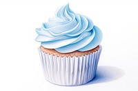 Blue cupcake dessert icing cream. AI generated Image by rawpixel.
