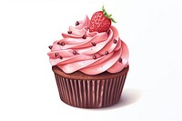 Strawberry chocolate cupcake dessert cream fruit. 