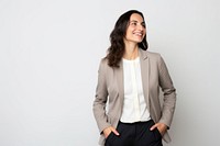 Businesswoman smiling blazer adult. 