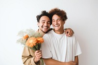 Romantic young happy couple two gay laughing smiling smile. AI generated Image by rawpixel.