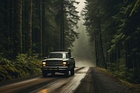 Pickup car outdoors vehicle forest. AI generated Image by rawpixel.