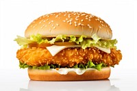 Burger food fish white background. AI generated Image by rawpixel.